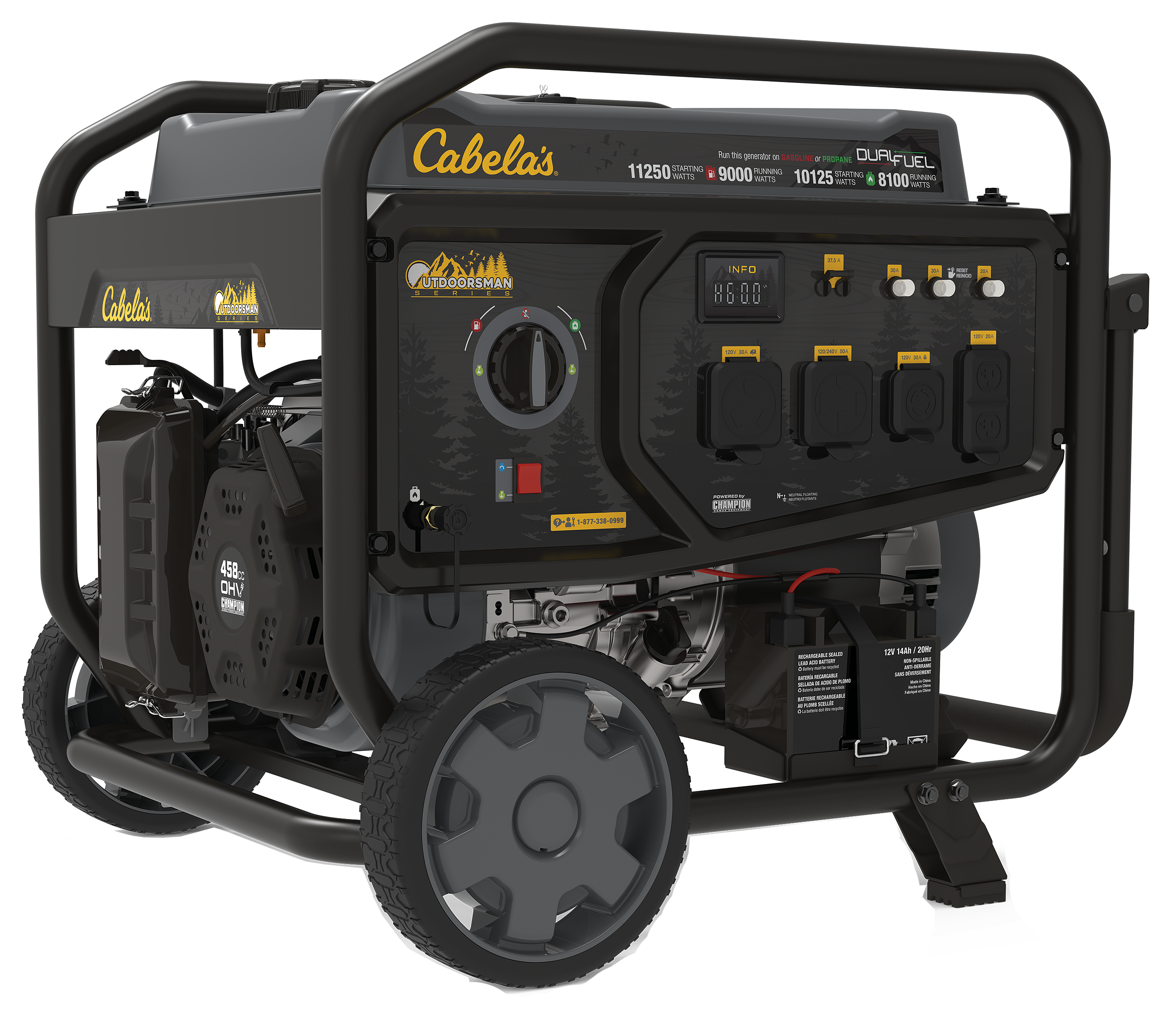 Cabela's Outdoorsman Series 11,250W/9,000W RV-Ready Dual-Fuel Portable